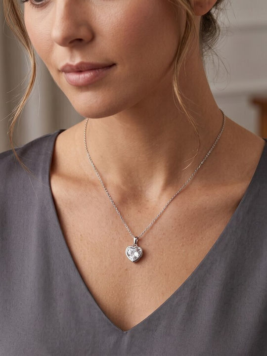 Grekas Grekas Halskette Mit Herz-Design Aus Silber Mit Zirkon