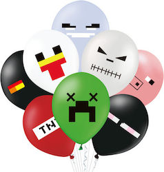 Set 8 Geburtstags Luftballons Minecraft Latex Beigen 30cm