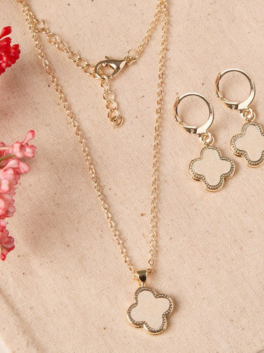 Elika Silver Schmuckset mit Halskette & Ohrringen