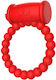 Mokko Toys Penis Ring Beaded Ring Vibrations Silicone Κόκκινο