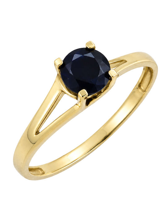 Einzelner Steine Ringe aus Gold 9K mit Saphir
