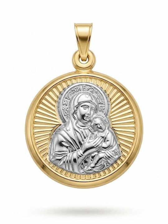 Kontopoulos Pendant Kids Charm with Virgin Mary in 9K Gold P016BJ