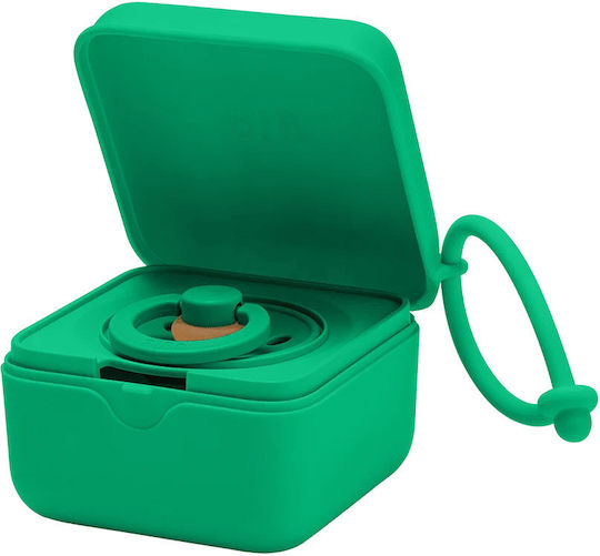 Bibs Husă pentru suzetă din silicon verde