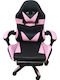 DreamHouse YT098 Gaming Stuhl Aus Künstliches Leder Mit Fußstütze Rosa