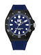 CAT Diver Men's Battery Watch with Blue Rubber Strap