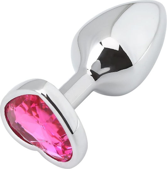 SMD Analspielzeug Anal Plug M 8cm Silber Pink Herz