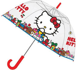 Hello Kitty Детски Чадър С Извита Дръжка Червен 45см