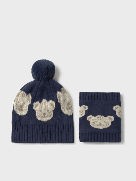 Kinder Beanies Gestrickt Blau 2 Stück