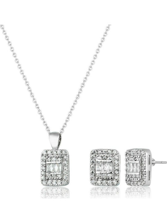Elika Silver Elika Silver Schmuckset mit Halskette & Ohrringen