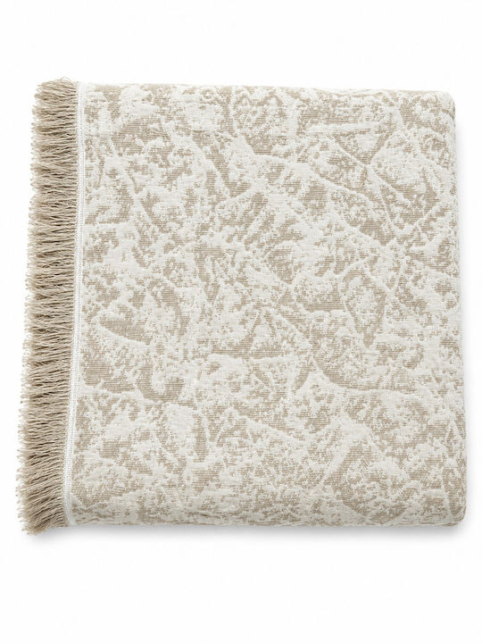 Xionoula Home Cuverturi Pentru Canapea 3 Locuri Jacquard 180x300cm Ecru