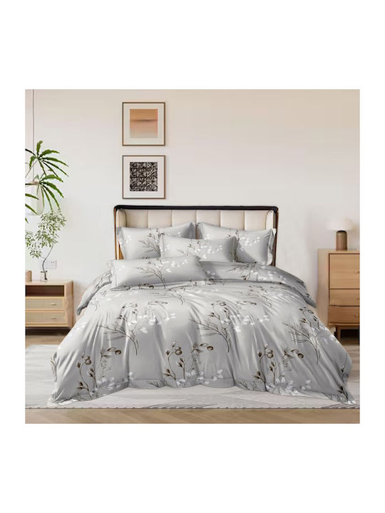 SpitiBazaar Module Cearceafuri De Pat Matrimoniale Cu Hugger Din Cauciuc 160x200+30cm Gri (4 Buc)