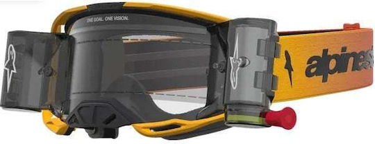 Motocross Goggles Alpinestars Vision 8 Amber Roll-off Yellow Red Black