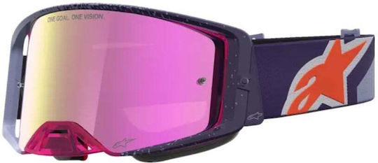 Motocross Goggles Alpinestars Supertech Hiten Pur Red Mirror-Pink
