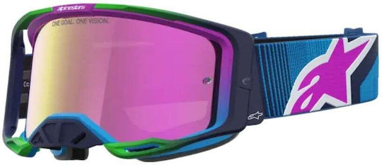 Μάσκα Motocross Alpinestars Vision 8 Maven Blithe Blue Pur Mirror-pink
