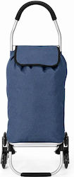 Fabric Shopping Trolley Foldable Blue 33x55x24cm