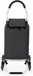 Fabric Shopping Trolley Foldable Black 33x55x24cm