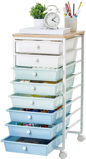 Vevor Τρόλεϊ Κουζίνας Ξύλινο 8 Θέσεων Πράσινο 33.02cm