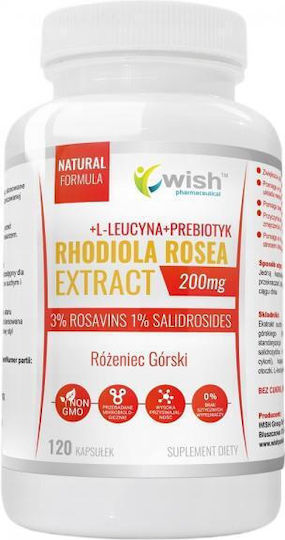 Wish Pharmaceutical Екстракт от Родиола Розеа 200 mg + L-Левцин + Пребиотик 120 капсули