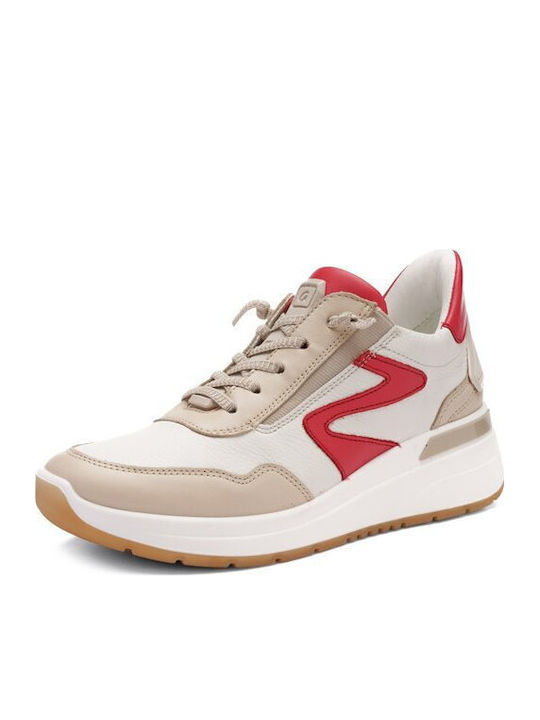 Γυναικεία Ανατομικά Sneakers Μπεζ-κοκκινο