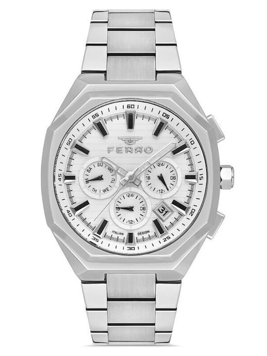 Ferro Herrenuhr Batterie mit Silber Metall-Armband