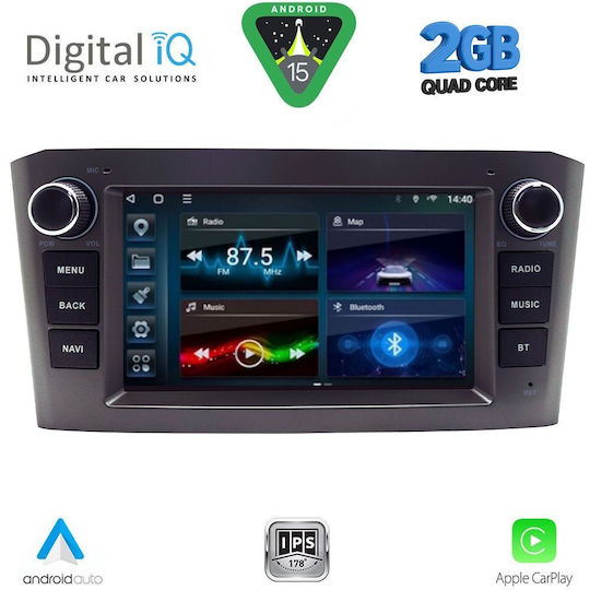 Digital IQ Автомобилна Аудио Система за Toyota Avensis 2009-2016 (Bluetooth/USB/Вграден Wi-Fi/GPS/Apple CarPlay/Android Auto) с Touch Screen 7"