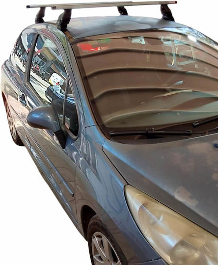 Menabo Таванни Стелки За Автомобил Алуминий За Peugeot 207 3D 2006>2014 С Крака За Покривен Багажник И Заключване Сребрист МП.P207.11