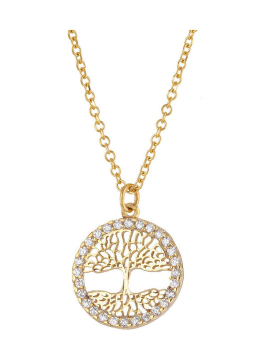 Kontopoulos Necklace From 9 K Gold With Zircon