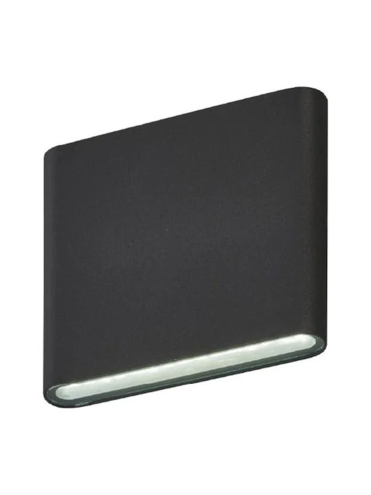 Lumină De Perete Exterior Led C30 Putere 6w A+ Rezistent La Apă Și Praf Alb Cald 3000k Aluminiu Negru