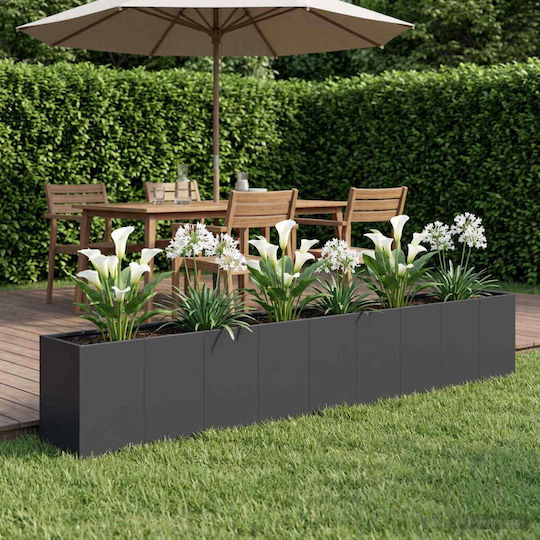 vidaXL Garten Pflanzgefäß Metallisch Schwarz 360x40x60cm