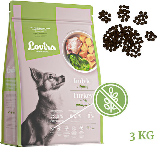 Lovira 3kg Hrana uscată pentru câini cu curcan și dovleac