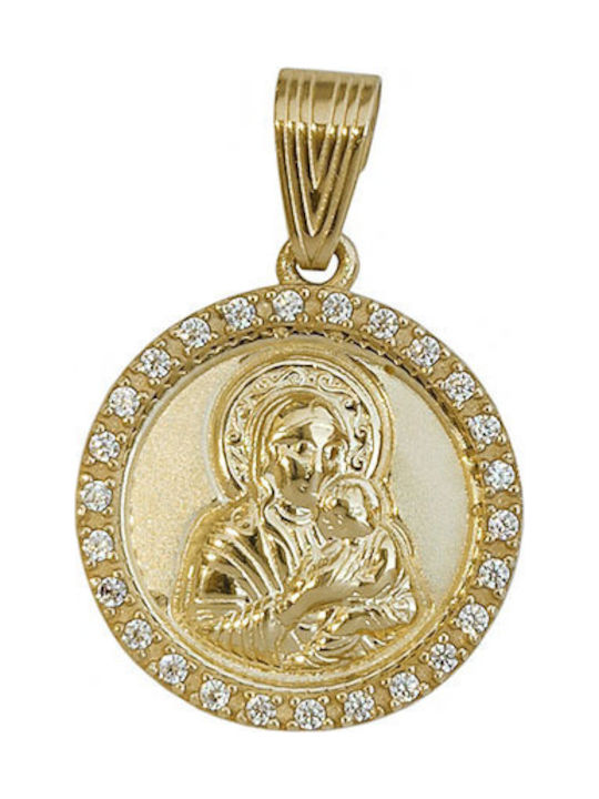 Daskalakis Pendant Kids Charm with Virgin Mary in 9K Gold 24610170