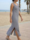 Summer Maxi Dress with Tearing Striped