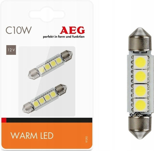 2x Bec Led C10w 41mm Retrofit Led Cald Alb Cald