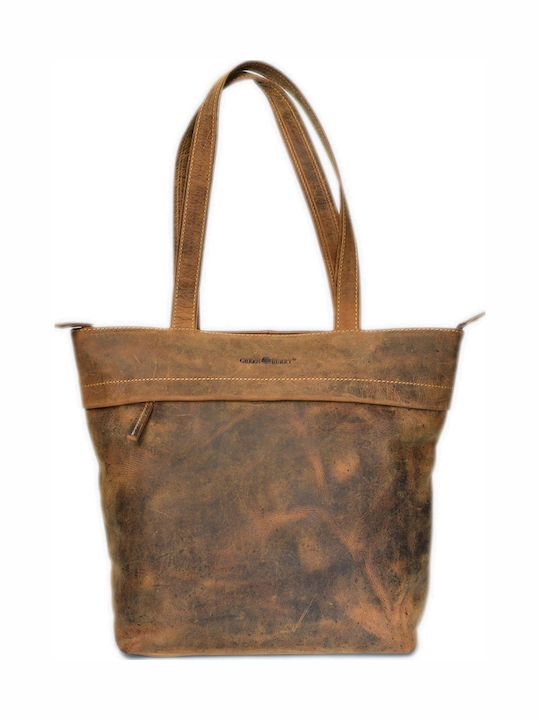 Leder Damen Schultertasche Braun