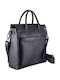 Leder Damen Schultertasche Schwarz