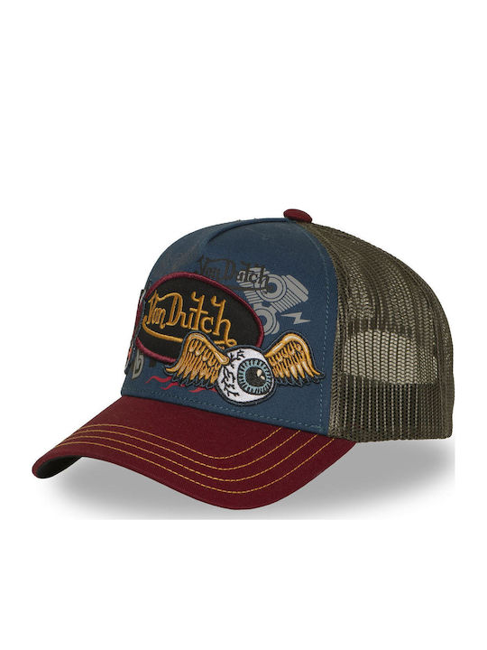 Patches Burgundy Navy Trucker Cap Von Dutch