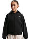 Fleece Kinder-Sweatshirt Strickjacke mit Kapuze und Taschen Schwarz