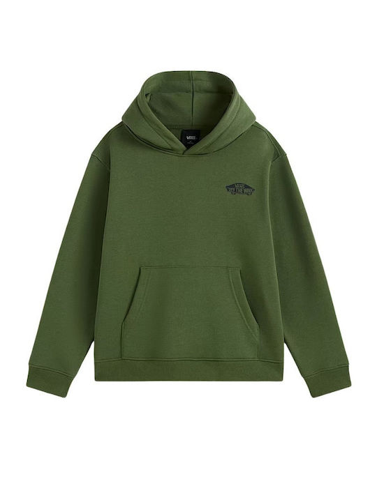 Fleece Kids Sweatshirt With Hood And Pockets Green