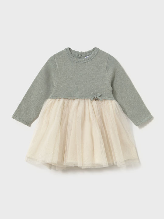 Mayoral Mädchenkleid Gestrickt Naturfarben