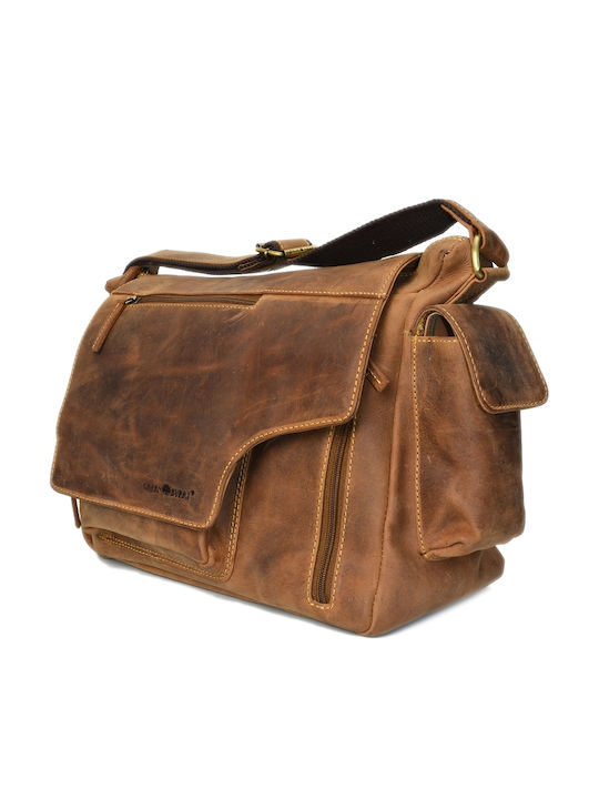 Geantă bărbătească de umăr / crossbody din piele Bej