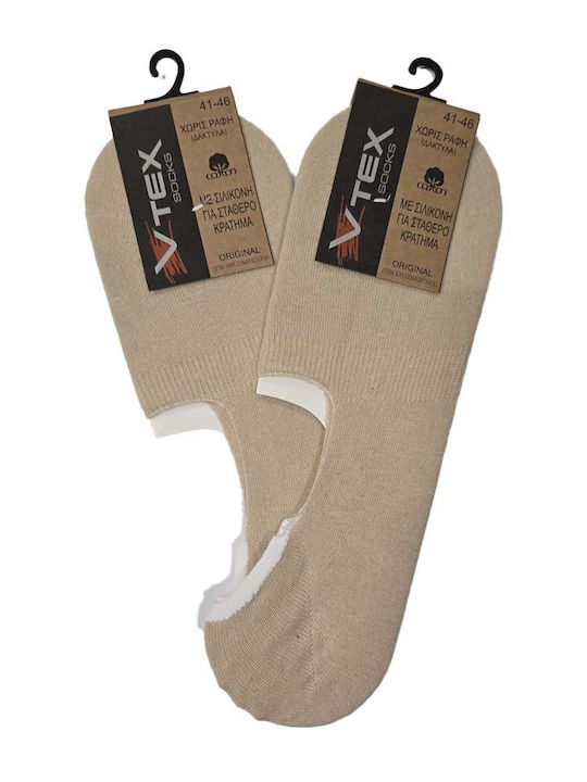 Vtex Socks Ανδρικές Κάλτσες Μπεζ/μπεζ 2Pack