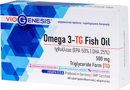 Viogenesis Omega 3 – Tg Fish Oil Ιχθυέλαιο 60 κάψουλες