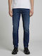 Pantaloni De Blugi Pentru Bărbați Regular Tapered Fit Albastru Denim