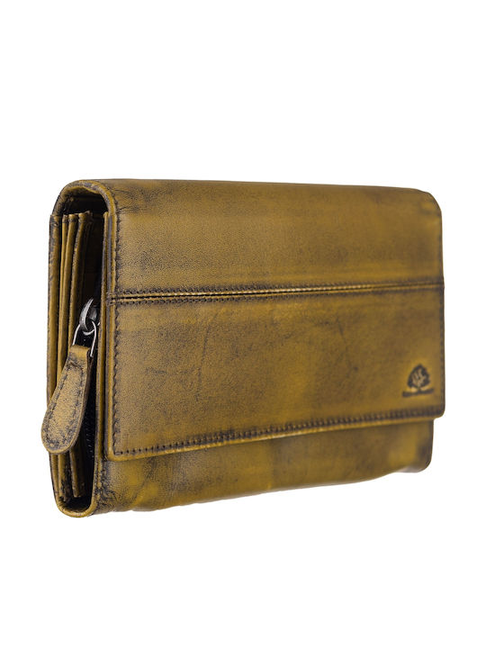 Greenburry Large Leather Women's Wallet Yellow