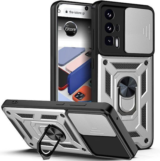 Orso Combo Kickstand Slide Back Cover Argintiu (Poco F5 Pro)
