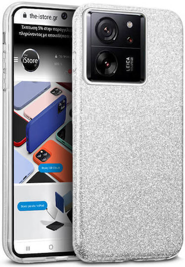 Orso Hybrid Strass Back Cover Silicon Argintiu Xiaomi 13T Pro