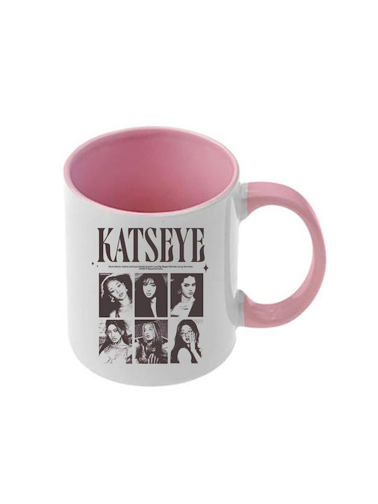 Mug Katseye Pink Handle Interior