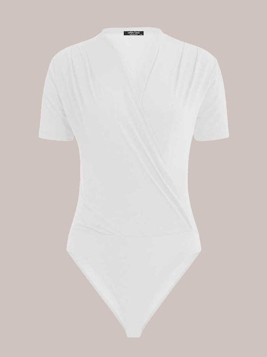 Celestino Body Dama Wrap-Around Slim Fit Alb