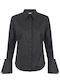 Long Sleeve Women's Shirt Black Striped