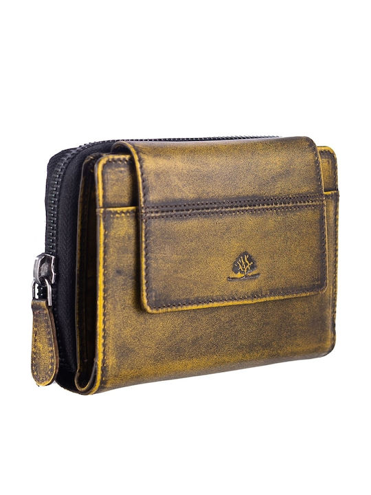 Kleines Leder Damenbrieftasche Gelbe